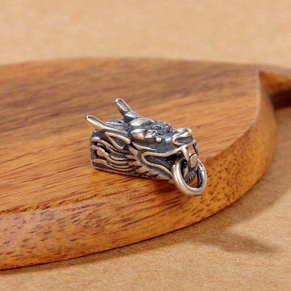 HOOUN 1PCS Real Solid 925 Silver Men Women Lucky Retro Dragon Head Pendant