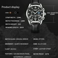 thumbnail image 2 of ZUNPAI Multifunction Chronograph Quartz Watches for Men，Analog Men's Wristwatch Stainless Steel Fashion Leather Strap Watch with Luminous Calendar Waterproof - Silver, 2 of 7
