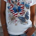 thumbnail image 5 of Levmjia Womens Top Casual T Shirt Printed 250th Anniversary Independent Day Short Sleeve Round Neck Polyester Blouse Fashion Loose Fit Comfortable Daily Wear Summer, 5 of 5