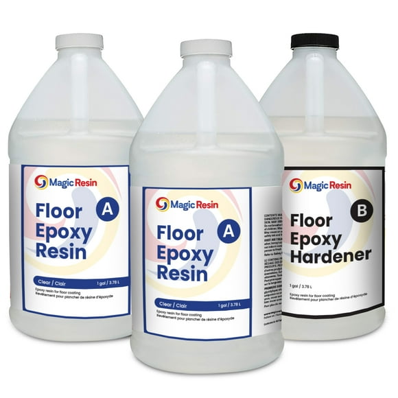 Floor Epoxy Resin for Garages, Basements, Warehouses, Retail Stores & More | Clear | 3 Gallon (11.4 L)