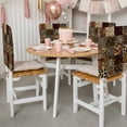 thumbnail image 4 of Vintage Leopard Print Dining Chair Back Cover Only, Animal Print Patchwork Style Art Painting Set of 6 Chair Back Covers, Removable Washable for Dining Room, Banquet & Holiday Decoration, 4 of 9