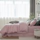 thumbnail image 3 of Juego de cama rosa vintage 100% lino, 3 of 10