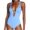 Blue, variant on Babysbule Womens Swimwear Women With Chest Pad Without Underwire Solid Cutout Bodysuit Bikini Swimsuit