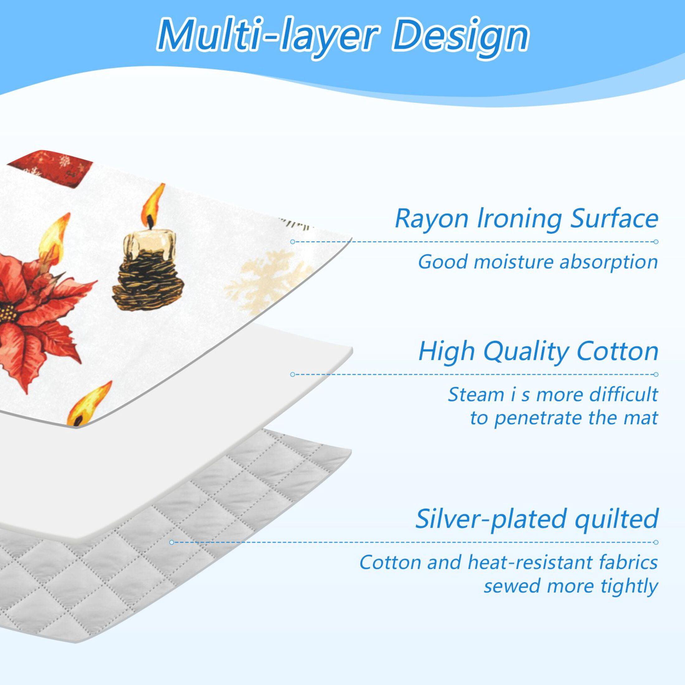 Christmas Gift Ironing Mat Blanket for Table Top Travel Portable Ironing Board Pad 47.2x27.6 Inch