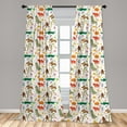 thumbnail image 5 of Ambesonne Animals Curtains, Jolly Cartoon Animals, Pair of 28"x84", Multicolor, 5 of 5