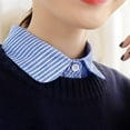 thumbnail image 6 of LoudSung Fake Collar Detachable Half Shirt Blouse False Collar Striped Elegant Design for Women Girls, 6 of 7