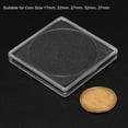 thumbnail image 3 of Uxcell Coin Snap Holder Coin Case Storage Square with Foam Gasket Fit 17-37mm Coins, Clear Black 20 Pack, 3 of 6