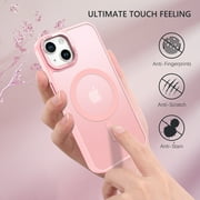 BENTOBEN Case for iphone 13/ iphone 14, 6.1 inch Slim Translucent Matte Magnetic Shockproof Protective Anti Slip Case for iphone 13/14 6.1 Pink