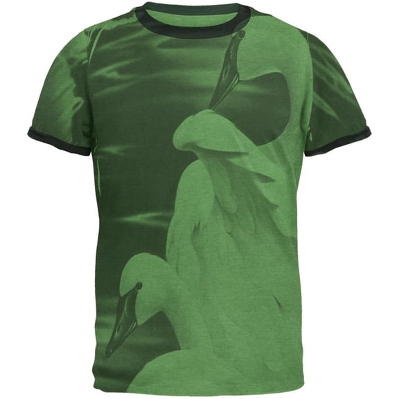 Enchanted Swans of Winter Mens Ringer T Shirt