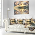 thumbnail image 2 of Designart Hill Overlooking the Seaside Town - Landscape Printed Throw Pillow - 18x18, 2 of 4