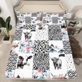 thumbnail image 2 of Erosebridal Highland Cow Print Sheet Set Full, Animal Print Patchwork Bedding Sets Full Size, Breathable 4 Pieces, 2 of 6