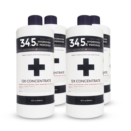 34.5% Food Grade Hydrogen Peroxide 32 oz 4 Pack - PureChemPros
