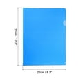 thumbnail image 2 of Uxcell A4 Plastic Clear Document Pouch L Type Folders, Blue 12 Pack, 2 of 6