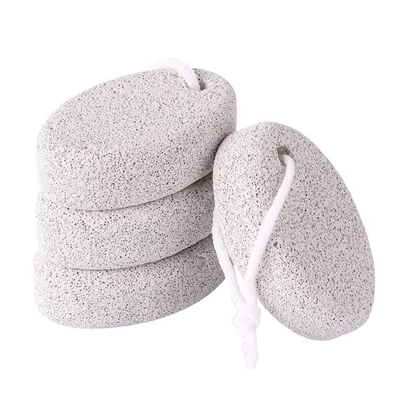 Pierre Ponce pour les Pieds 4 Pcs, Pierre Ponce Naturelle, Pierre Ponce Exfoliante pour les Pieds pour Enlever les Callosités, Pierre Ponce pour Enlever les Peaux Mortes pour la Main, le Pied, les Coudes