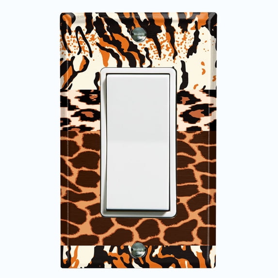 Metal Light Switch Plate Cover African Safari Animal Print Tribal Art Pattern SFR046