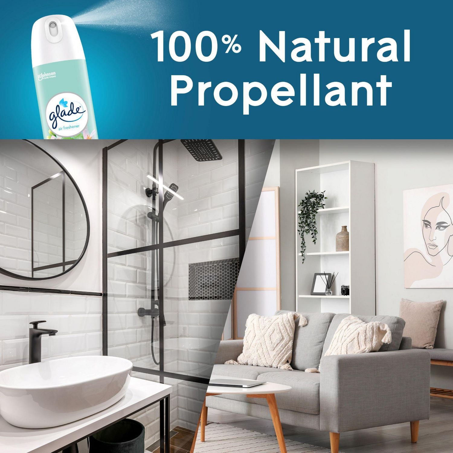Glade® Purificateur d`air en aerosol, Pétales et Gouttes de Rosée