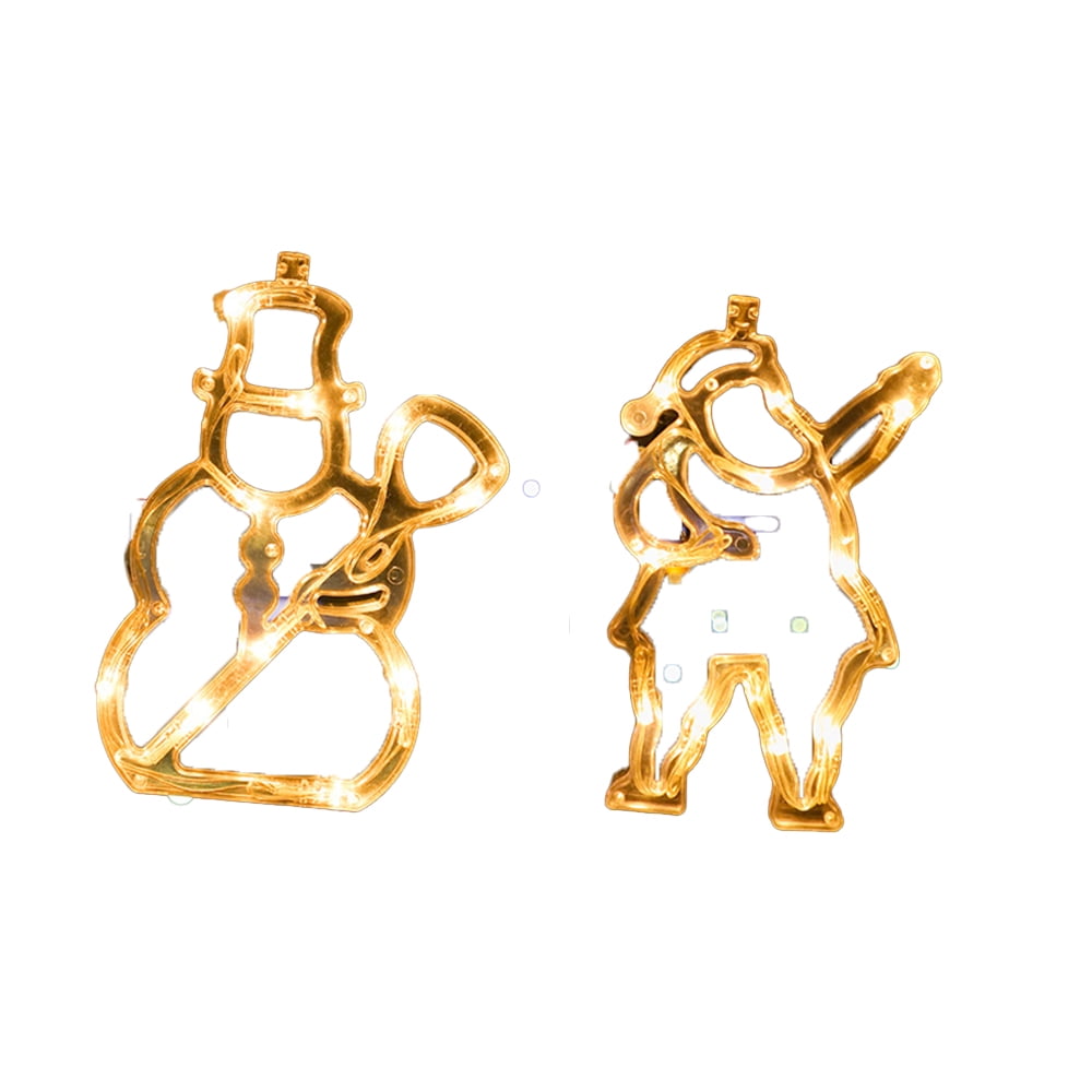 2Pcs Christmas Window Lights Decorations, Battery Powered Christmas