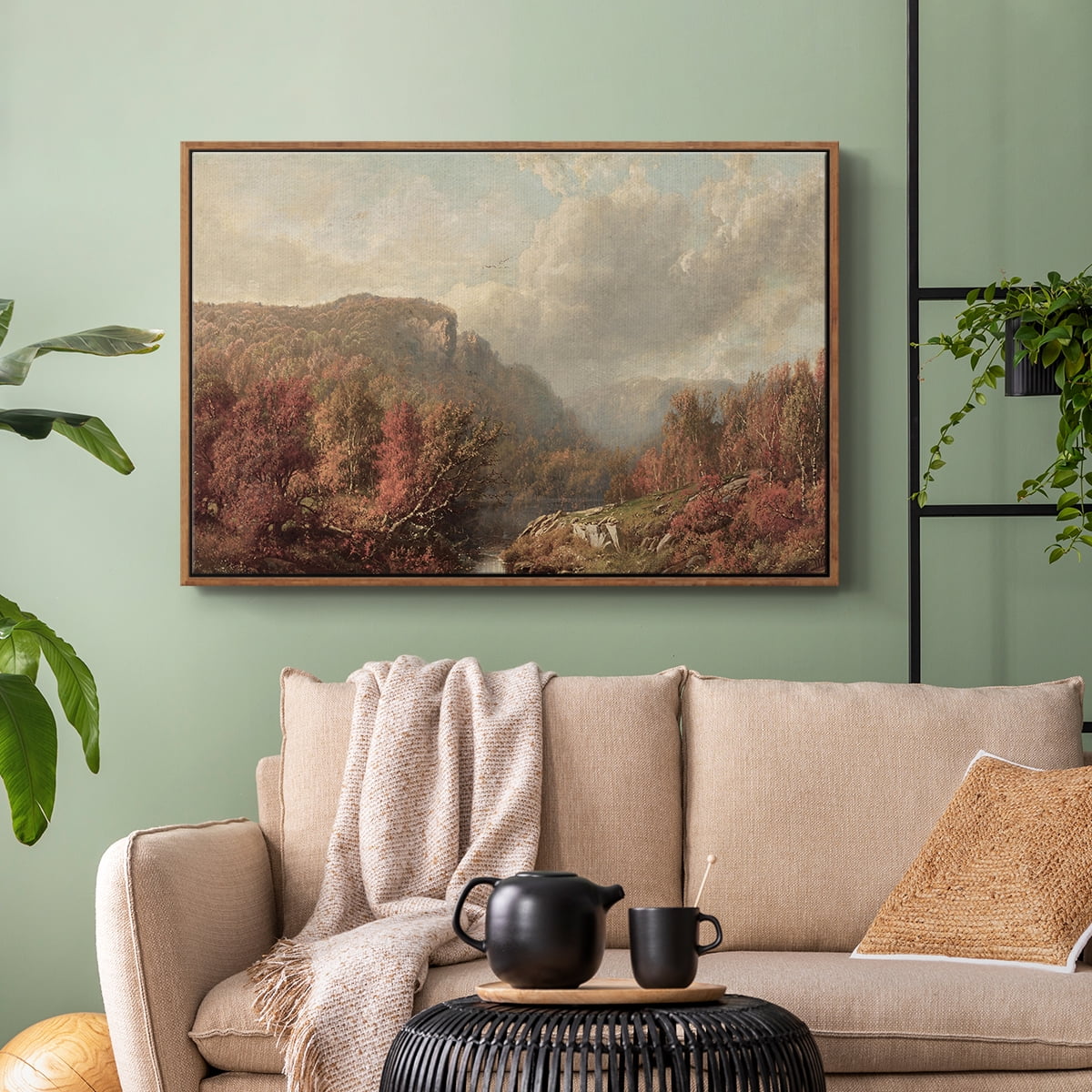 Vintage Landscape-CCCXI By Wexford Home Framed in Walnut Wood Gallery Wrapped Canvas 17 in. x 25 in.