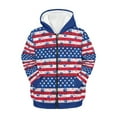 thumbnail image 5 of DISNIMO American Flag Hoodie with Zipper for Boys Paw Print Hoodies Zip Front Hoodie Kids Boy Hooded Sweatshirt for Children Hooded Jackets Girls Hoodie Sweatshirts Hoodies 14/16 4th of July Hoodie, 5 of 7