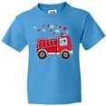 thumbnail image 3 of Inktastic Valentine Fire Truck with Cute Dalmatian and Hearts Youth T-Shirt, 3 of 5