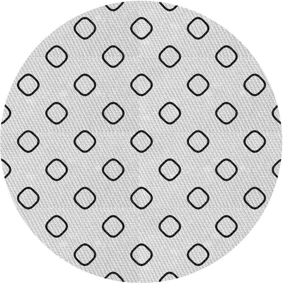 Ahgly Company Machine Washable Indoor Round Transitional White Smoke Area Rugs, 3' Round