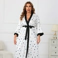 thumbnail image 7 of WTOBBY Plus Size Women's Kimono Robe 3X-6X Floral Print Lace Trim Lightweight Cover Up Sexy Loungewear Comfy Home Wear Nightwear Bathrobe,White 2XL, 7 of 7