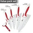 thumbnail image 4 of 4-Piece Ceramic Knife Set with Sheath -Sharp White Blade Rust Proof Stain Resistant Kitchen Knives (5inch Utility Knife, 4inch Fruit Knife,3inch Paring Knife), 4 of 8