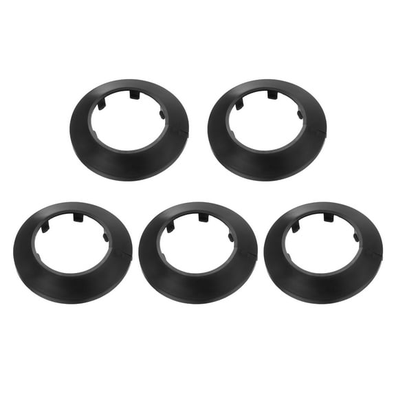 5PCS Pipe Cover Decor 2in/51.5mm Flange Pipe Cover Decor PP Plastic, Black