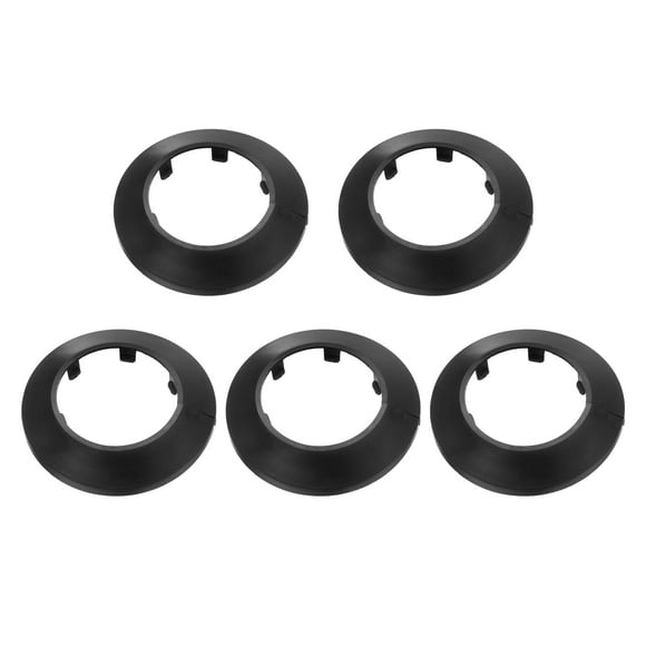 5PCS Pipe Cover Decor 2.5in/64mm Flange Pipe Cover Decor PP Plastic, Black