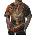 thumbnail image 2 of Teissuly Summer Fashion Casual Men's Round Neck Printed T-shirt Top, 2 of 5