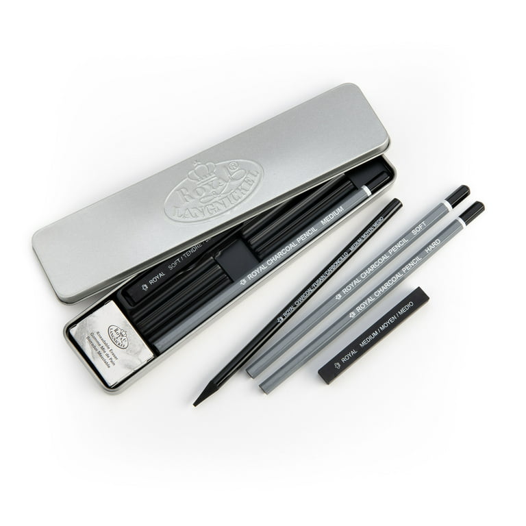 Royal & Langnickel Essentials - 8pc Charcoal Sketching Pencil Set with Mini  Tin