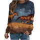 thumbnail image 1 of Camisas de mujer con estampado gráfico de manga larga con cuello redondo, sudadera, suéter, tops cómodos Fridja hkj1514, 1 of 4