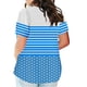 thumbnail image 3 of Camisetas Casuales de las Mujeres Largo Casual Impreso Cuello Redondo Suelto Top, Camiseta de Verano de Manga Corta, 3 of 5