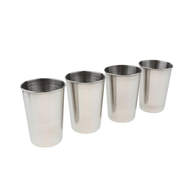 koolsoo 4Pcs Stainless Steel Cups Good for Drinking Beer Water Soft Drinks Comes with 150ml