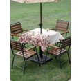 thumbnail image 4 of Outdoor Tablecloth with Umbrella Hole for Patio/Picnic/Party/Camping, Spring Reddish Brown Eucalyptus Waterproof Table Cloth Square Cover Washable, Botanical Leaf Country (54"x 54"), 4 of 8