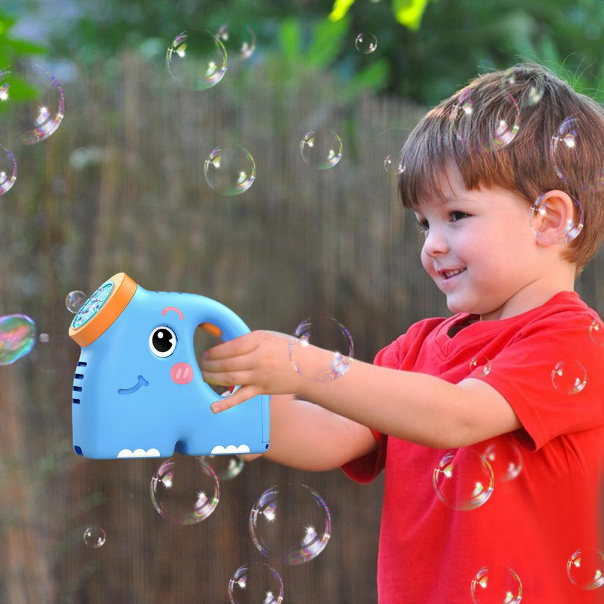 Elephant Bubbles Machine for Kids, Electric Bubble Blower Maker for Boys Girls Christmas Birthday Gifts(Blue)