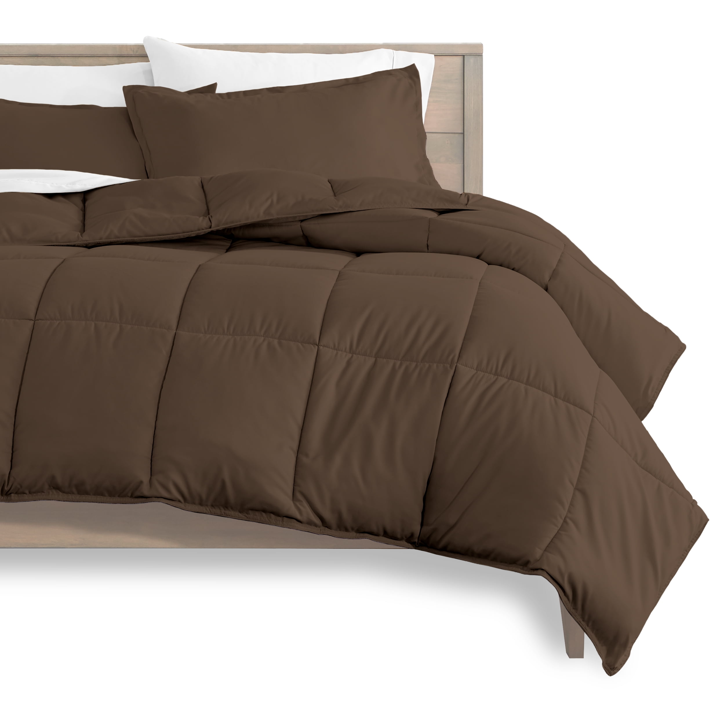 Bare Home Ultra-Soft Goose Down Alternative Comforter Set, Twin/Twin XL, Cocoa