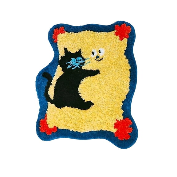 Bathroom Rug, Cute Bath Mat with Cartoon Pattern, Soft Shaggy Absorbent and Non Slip Bath Rugs for Bathroom, Kitchen, Bedroom (The Bear)