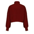 thumbnail image 6 of Odeerbi Sweaters For Women Fall Winter Sweaters Turtleneck Sweater Trendy Solid Long Sleeve Pullove 2025 Casual Tops Burgundy, 6 of 7