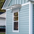thumbnail image 3 of HT-100 x 96 Door & Window Rain Cover Eaves Canopy - Durable ABS & Polycarbonate with Aluminum Bracket, Weatherproof Shelter for Home, Silver Board & Gray Holder, 3 of 14