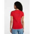 thumbnail image 4 of Time and Tru Women's Slim V Neck Tee with Short Sleeves, Sizes XS-XXXL, 4 of 6