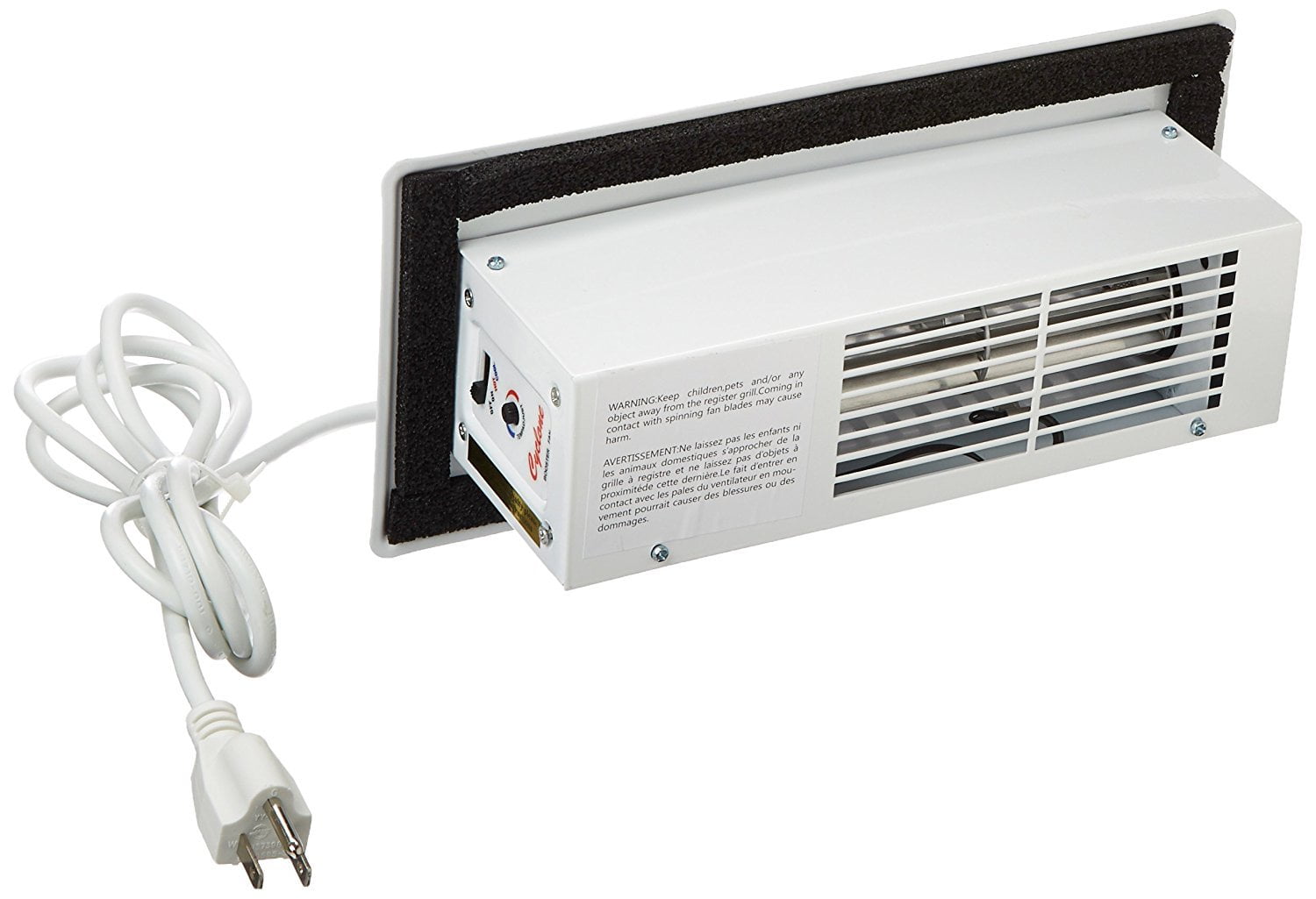 Tjernlund CBW White Cyclone Register Booster Fan for 4 Inch by 10 Inch