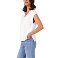 thumbnail image 4 of INSPIRAR CHIC Chaleco de Suéter de Mujer con Cuello en V, Sin Mangas, Acanalado, Con Corte Lateral, Elástico, Básico, Casual, Top de Verano XL Blanco, 4 of 6