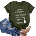 thumbnail image 5 of Gibobby Casual Playera de Manga Corta para Mujer Camiseta Mujer Top Estampado Letras(Verdemilitary,M), 5 of 5
