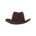 thumbnail image 1 of Chapeau de Cowboy à Paillettes et Sequins - Marron, 1 of 2