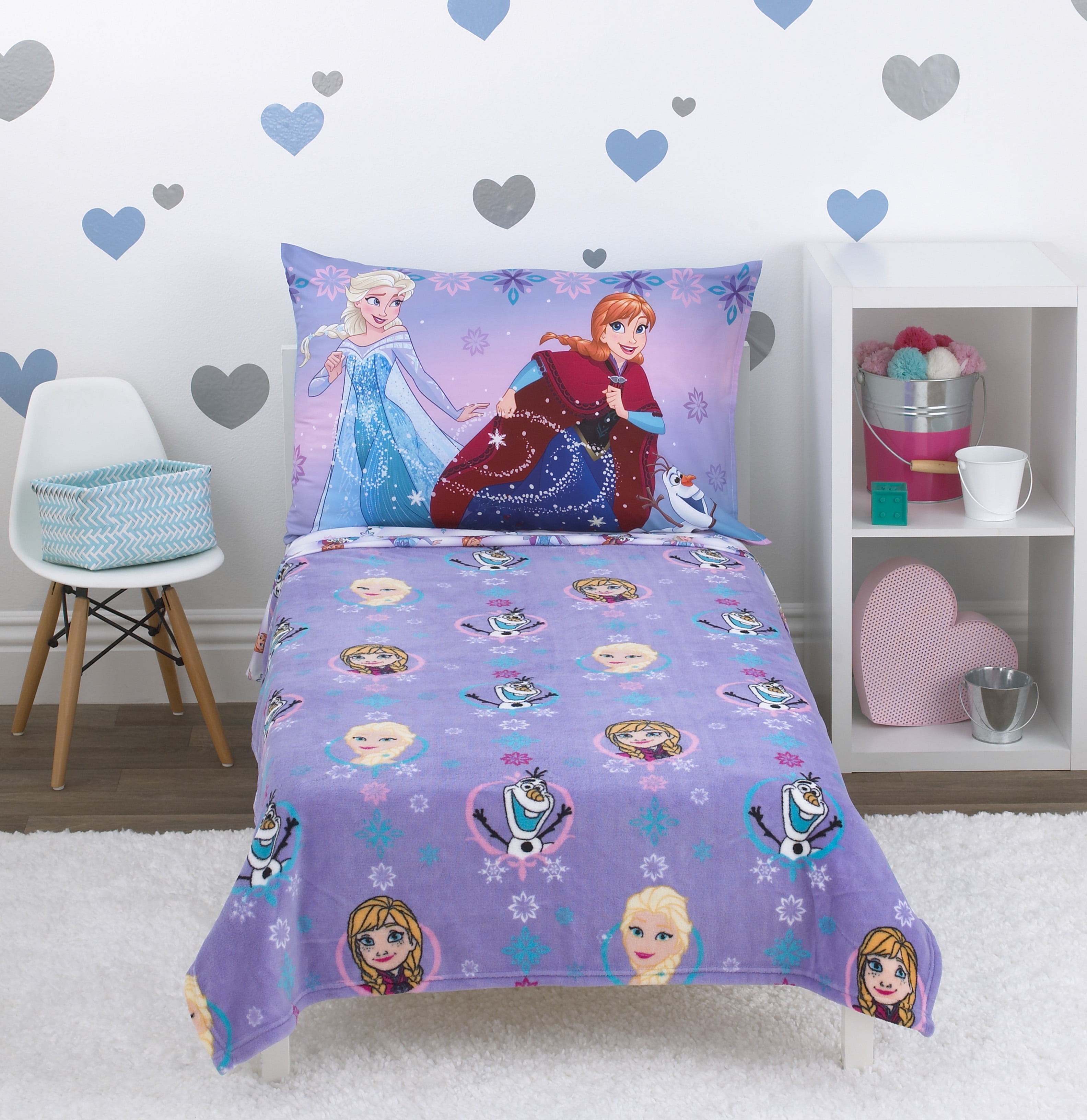 Disney Frozen Sisters Forever Toddler Bedding Set 4pc Bed Set Comforter 