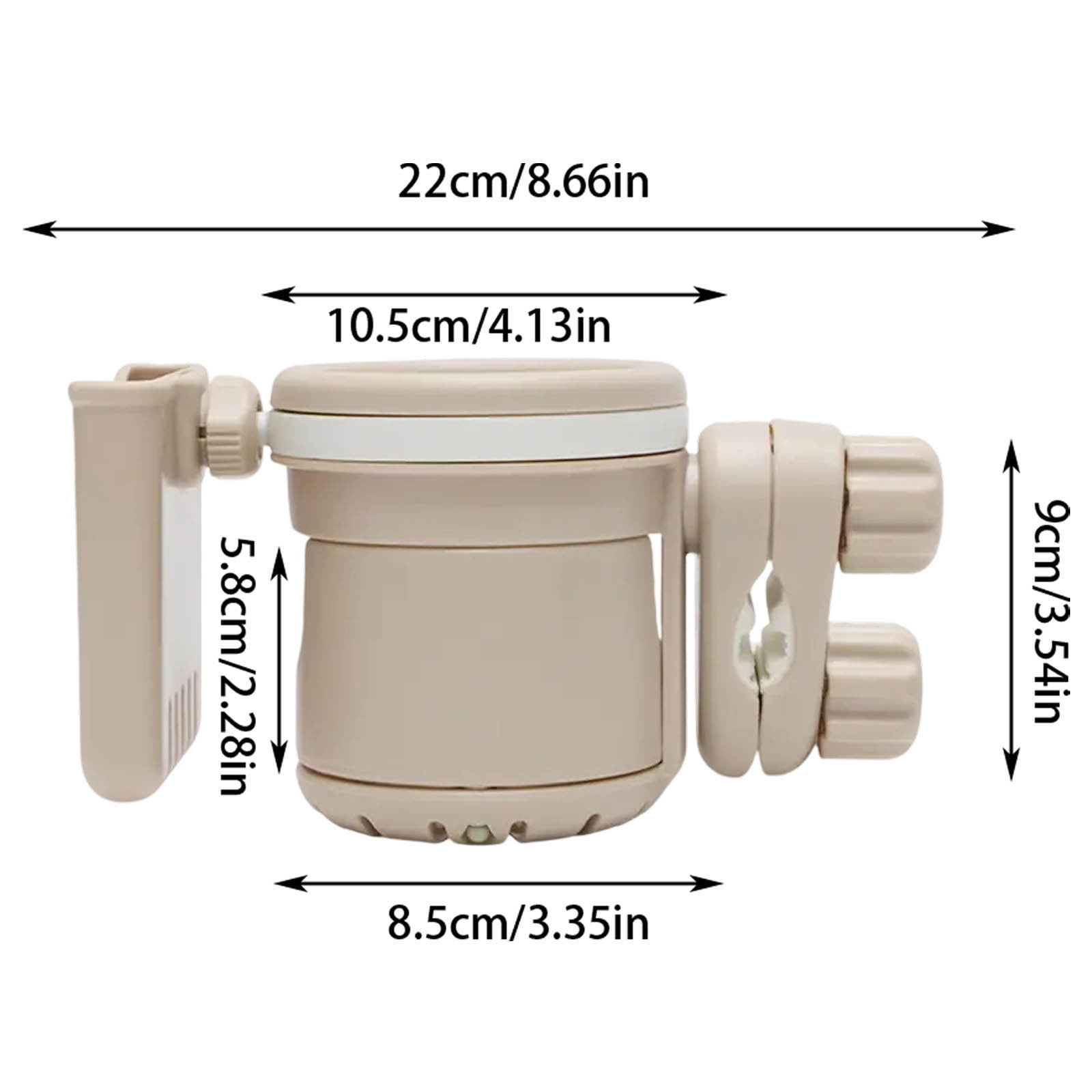 JZCHUNTOY Stroller Water Cup Holder, Universal Adjustable 2 in 1 Cup Phone Holder Mount, Anti-Shake Stable Drink Bottle Bracket, for Stroller Bicycle Motorcycle Scooter Car Cup Phone Storage Use