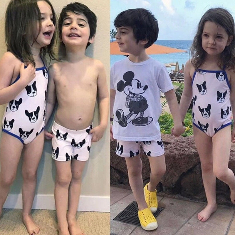 matching brother sister swimsuits