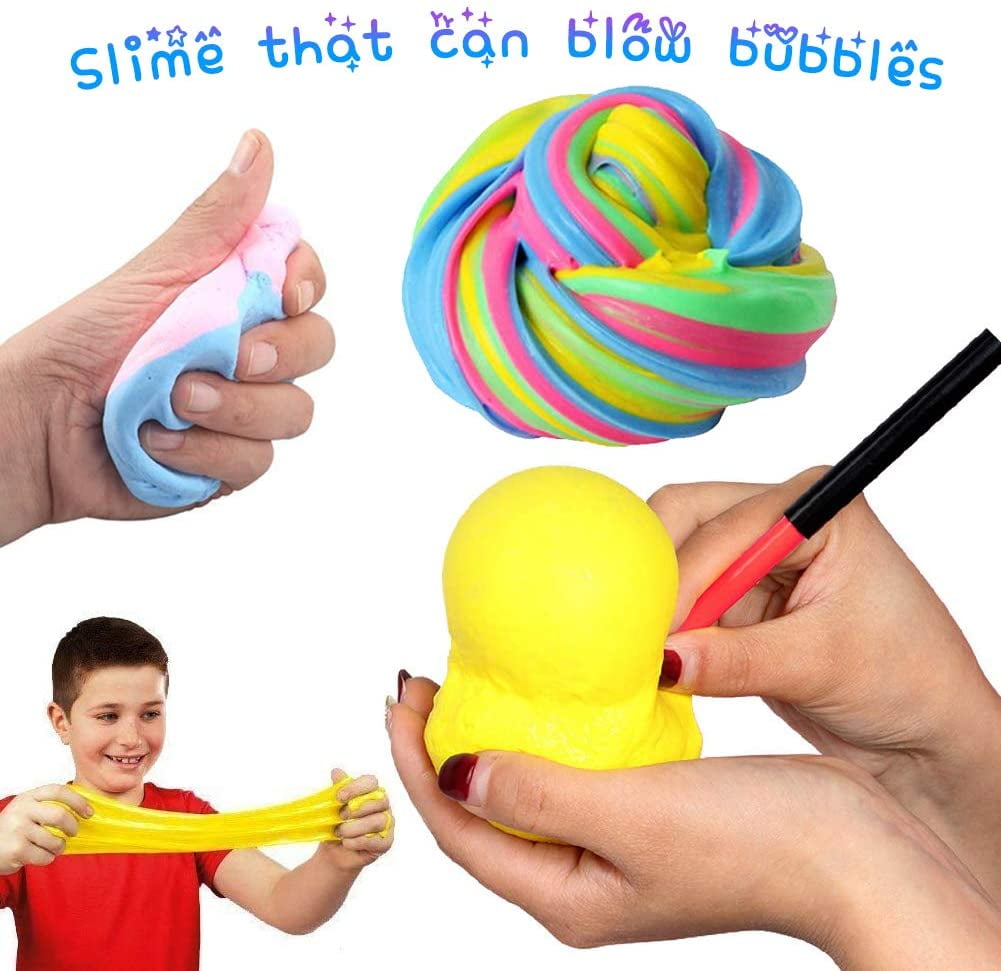 mixed fluffy floam slime stretchy & soft clay toys non-toxic for children  and adults 