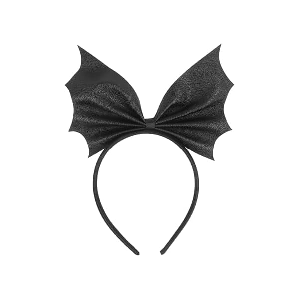 wonima44 Halloween Bat Headband, Black Bat Wing Hair Bow Hairband, Festival Masquerade Party Decoration Role Play Headwear for Women Girls